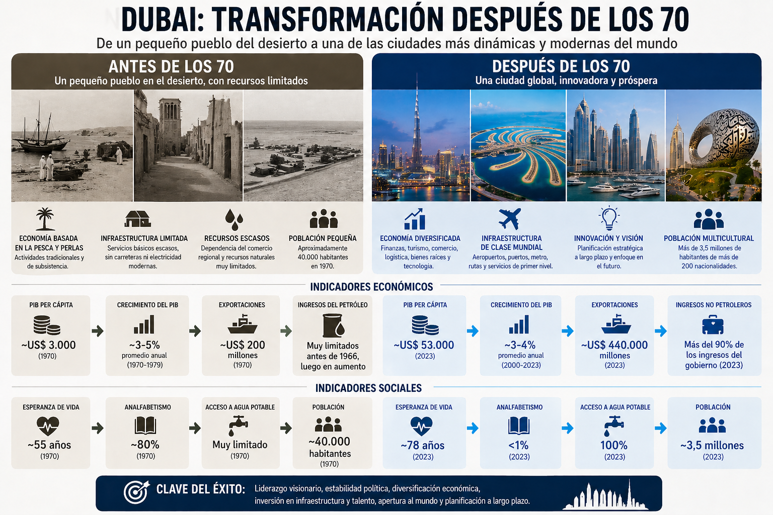 Transformación de Dubái: de pueblo del desierto a metrópolis global